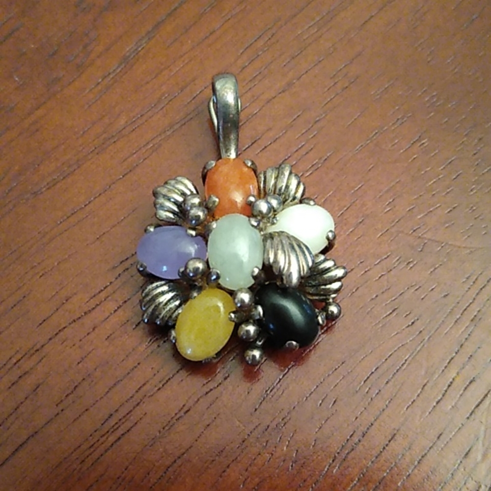 Vintage Jade cluster pendant